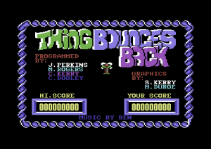 Lo schermo dei titoli della versione originale di Thing Bounces Back